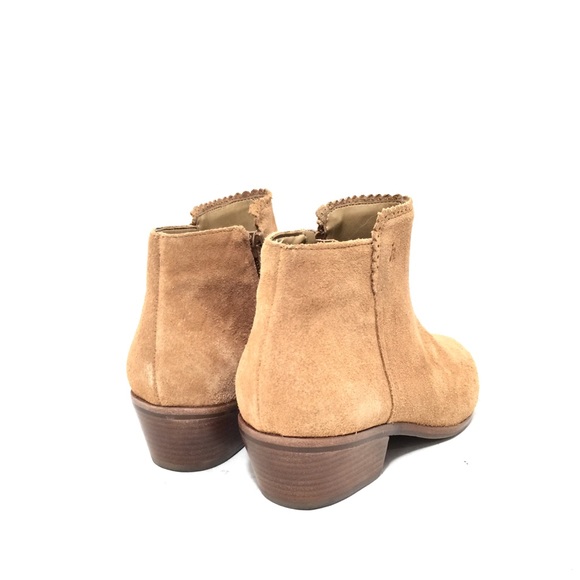 Jack Rogers Camel Suede Zip-Up Ankle Boots - Picture 4 of 6